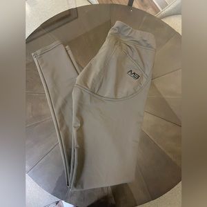 MiniBeast V Front Back Pockets Women's Sz S Olive Green Leggings Weightlifting
